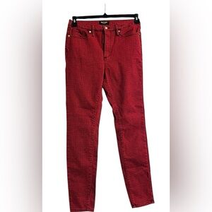 Y2K Alert Skinny jeans red black plaid size 28 Juicy Couture‎ Black Label